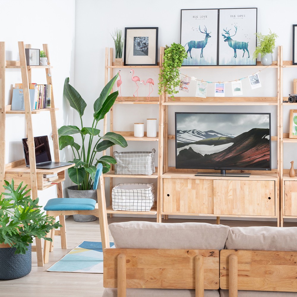 Ραφιέρα επιπλο TV Nextdeco Natural μασίφ ξύλο Υ180x120x37,5εκ. - Image 2