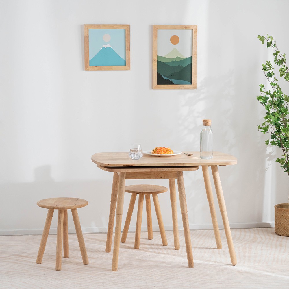 Σκαμπό Nextdeco Natural μασίφ ξύλο Υ46,5xØ34,5εκ. - Image 2