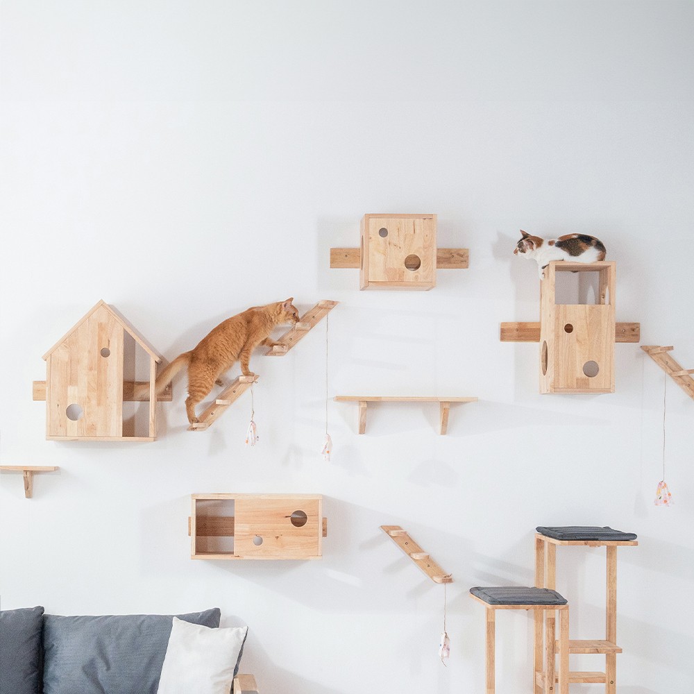 Σκάλα αναρρίχησης γάτας Nextdeco Natural μασίφ ξύλο Υ24x29,5x22εκ. - Image 2