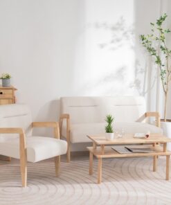 Πολυθρόνα Nextdeco Natural μασίφ ξύλο λευκή Υ78,5x58x72,5εκ. - Image 2