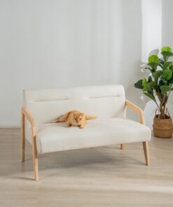 Καναπές διθέσιος Nextdeco Natural μασίφ ξύλο λευκός Υ78,5x127,6x72,5εκ. - Image 2