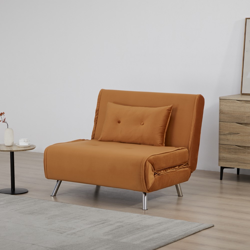 Πολυθρόνα κρεβάτι Nextdeco Berlin σκούρο πορτοκαλί Υ92x100x91εκ. - Image 3