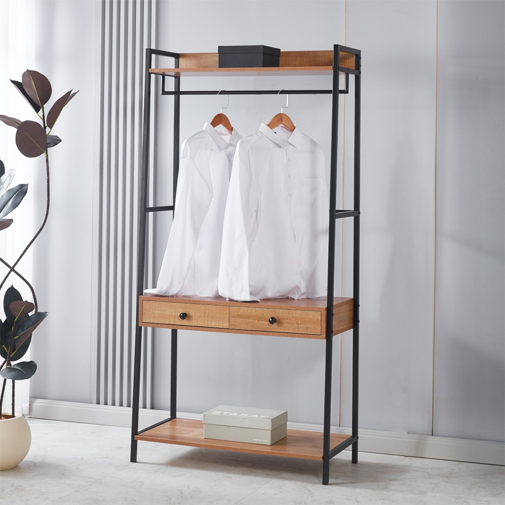 Κρεμάστρα ρούχων Nextdeco Υ169x84x40εκ δύο συρτάρια. - Image 2