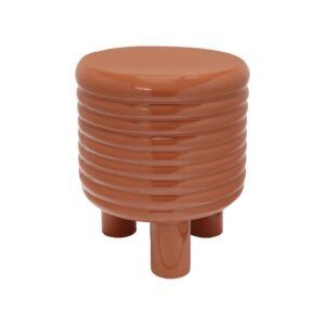 Σκαμπό μεταλλικό γυαλιστερό Nextdeco καφέ Y38x32x32εκ.