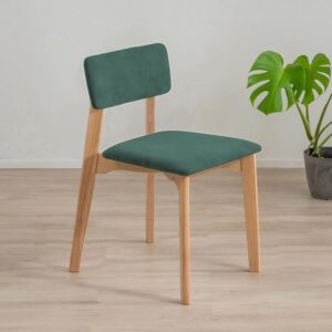 Καρέκλα τραπεζαρίας Nextdeco Natural μασίφ ξύλο πράσινη Y77x44x52εκ.