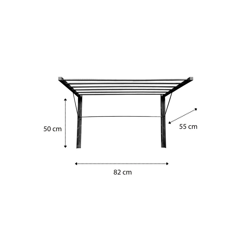 Απλώστρα τοίχου πτυσσόμενη μαύρη Π82x55εκ - Image 2