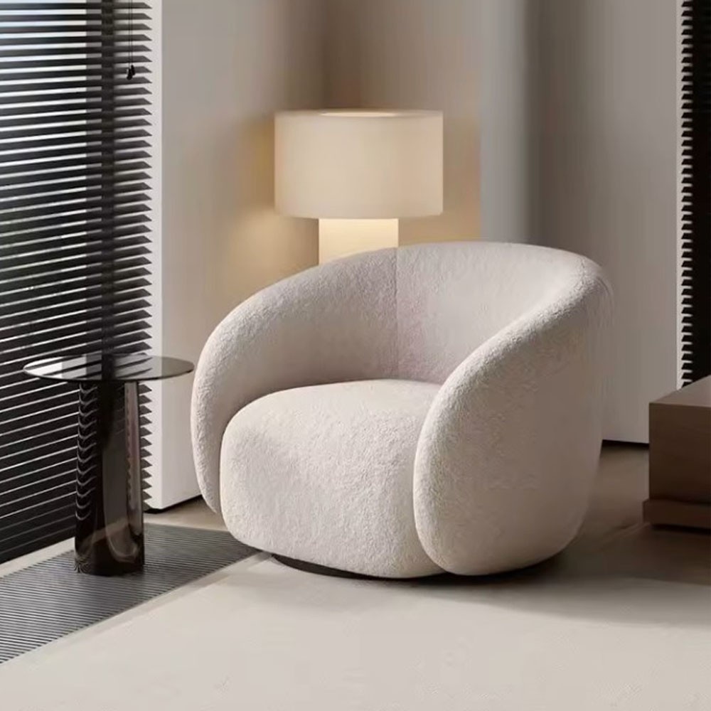 Πολυθρόνα Nextdeco Bouclé Scot μπεζ με χρυσή βάση 54x57xΥ75εκ. - Image 13