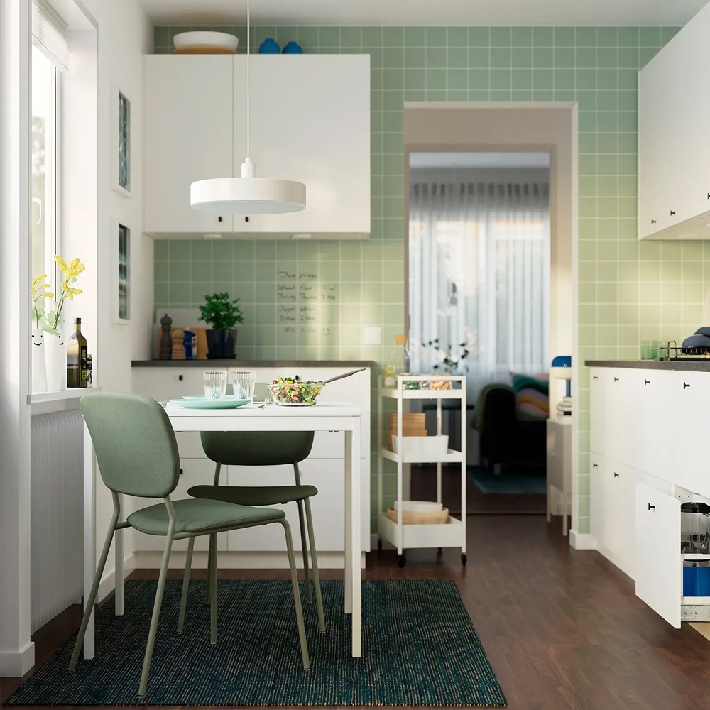 Τραπέζι μεταλλικό Nextdeco με επιφάνεια μοριοσανίδας λευκό Y75 x75 x 75εκ, - Image 3