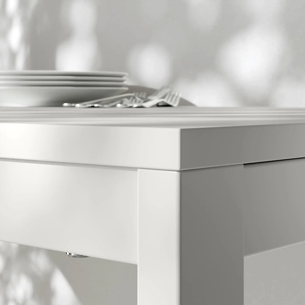 Τραπέζι μεταλλικό Nextdeco με επιφάνεια μοριοσανίδας λευκό Y75 x75 x 75εκ, - Image 4