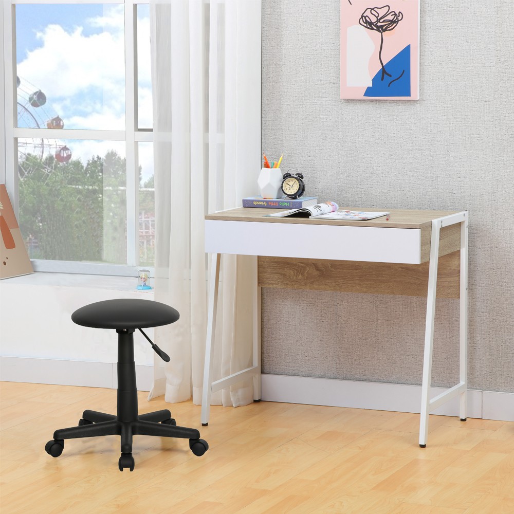 Επαγγελματικό σκαμπό τροχήλατο μαύρο Υ41,5-54xØ38εκ. - Image 2