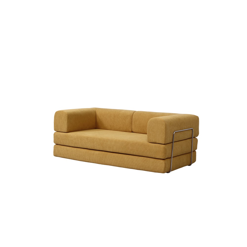 Compressed Nextdeco καναπές-κρεβάτι κίτρινος 200x100x75εκ. - Image 2