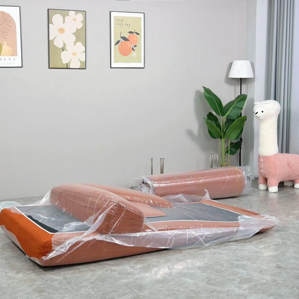 Compressed Nextdeco καναπές-κρεβάτι κίτρινος 200x100x75εκ. - Image 4