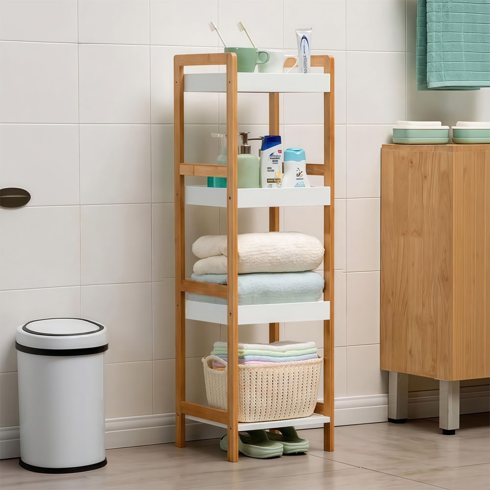 Ραφιέρα 4 επιπέδων Nextdeco μπαμπού Υ98x35x30εκ - Image 2