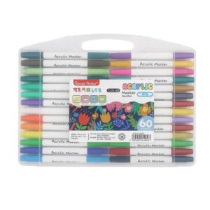 Μαρκαδόροι ακρυλικοί διπλής μύτης σετ 60τμχ.