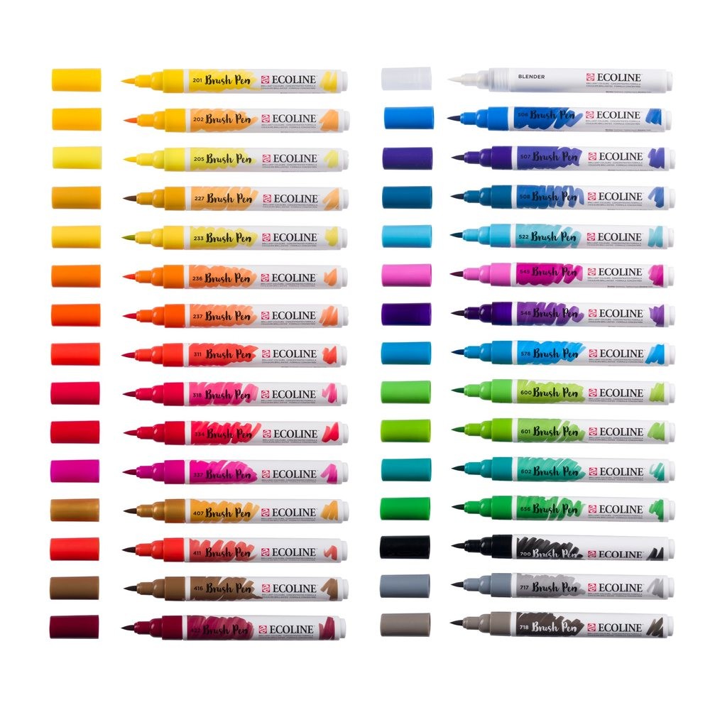 Talens Ecoline Brush Pen Primary μαρκαδόροι 30 χρώματα - Image 3