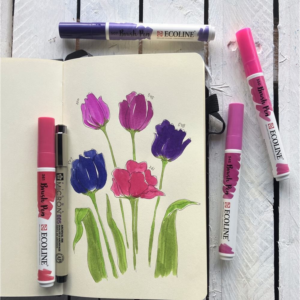 Talens Ecoline Brush Pen Primary μαρκαδόροι 30 χρώματα - Image 4