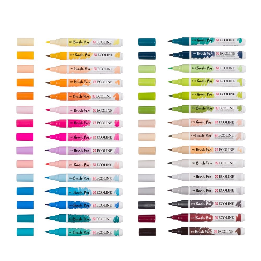 Talens Ecoline Brush Pen Additional μαρκαδόροι 30 χρώματα - Image 3