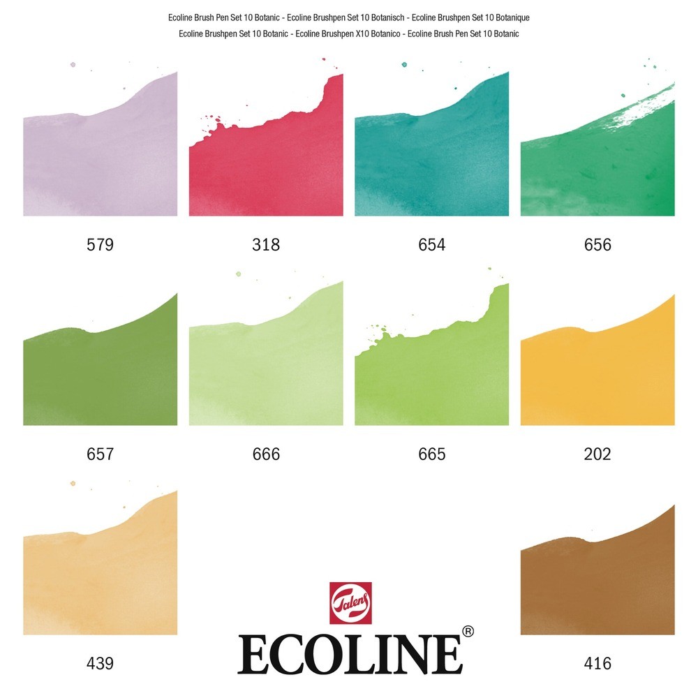 Talens Ecoline Brush Pen Botanic μαρκαδόροι 10 χρώματα - Image 2