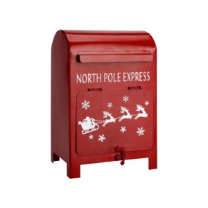 Χριστουγεννιάτικο γραμματοκιβώτιο North Pole Express μεταλλικό κόκκινο Υ23x15x11,5εκ.