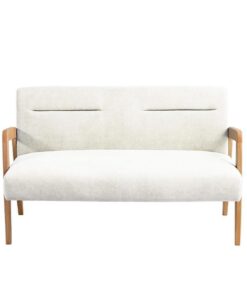 Καναπές διθέσιος Nextdeco Natural μασίφ ξύλο λευκός Υ78,5x127,6x72,5εκ.