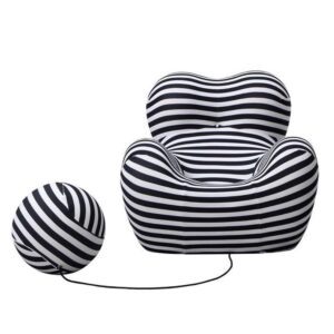 Compressed πολυθρόνα Nextdeco ριγέ μαύρο-άσπρο 102x120xΥ92εκ.