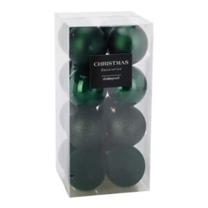 Σετ 16 χριστουγεννιάτικες μπάλες πράσινες Ø8εκ.