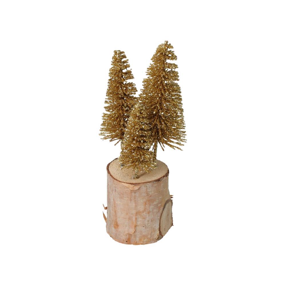 Χριστουγεννιάτικο διακοσμητικό δεντράκι χρυσό 15εκ.