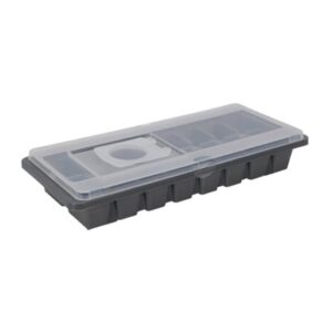 Παγοθήκη με καπάκι PP γκρι σκούρο με 16 θήκες 26χ10,8χ4εκ.