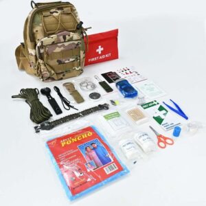 Σακίδιο επιβίωσης με εξοπλισμό και φαρμακείο πρώτων βοηθειών σετ 40τμχ.