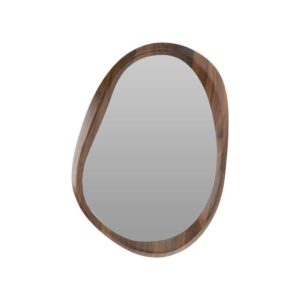 Καθρέφτης τοίχου ασύμμετρος MDF σκούρο ξύλο Υ55x38εκ.