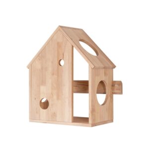 Σπιτάκι γάτας Nextdeco Natural μασίφ ξύλο Υ59x45x27εκ.