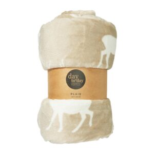 Κουβέρτα τάρανδοι μπεζ 200x150εκ.