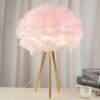 Φωτιστικό επιτραπέζιο με φτερά ροζ και μεταλλική βάση Υ47xØ30εκ.