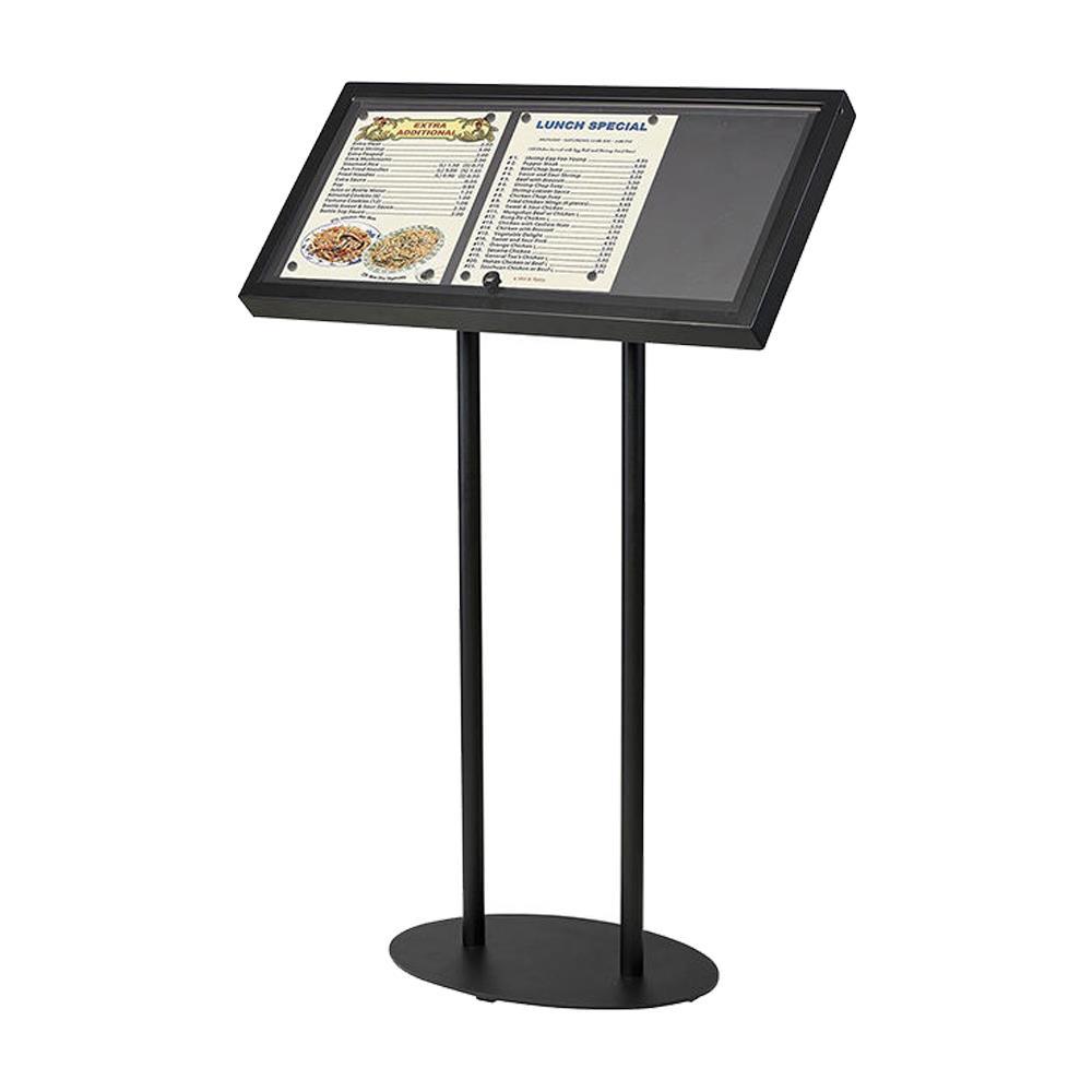 Σταντ παρουσίασης 3xA4 μαύρος μεταλλικός με καπάκι Υ123x76x38εκ
.