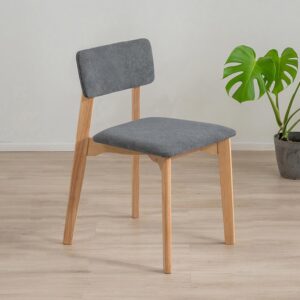 Καρέκλα τραπεζαρίας Nextdeco Natural μασίφ ξύλο γκρι Y77x44x52εκ.