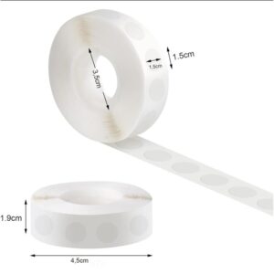 Αυτοκόλλητα στρόγγυλα διπλής όψης Ø1εκ. (100τεμ/ρολ)