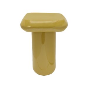 Τραπεζάκι μεταλλικό γυαλιστερό Nextdeco κίτρινο Y45xØ34εκ.