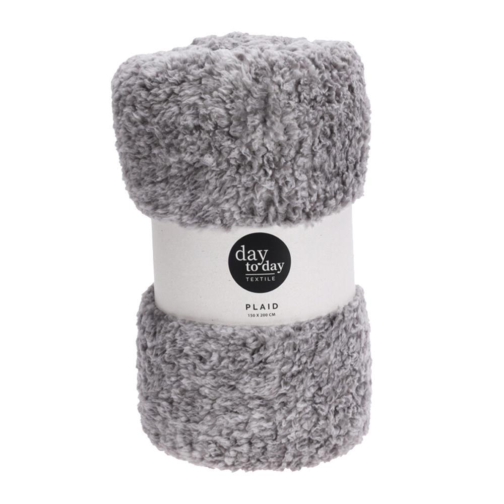 Κουβέρτα sherpa fleece γκρι 150x200εκ.