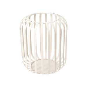 Φανάρι μεταλλικό για κεριά λευκό 16x18,5εκ