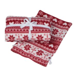 Xριστουγεννιάτικη κουβέρτα fleece κόκκινη 130χ170εκ.