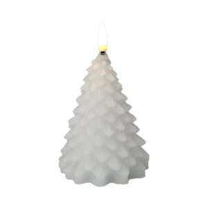 Χριστουγεννιάτικο LED κερί δέντρο λευκό 17εκ.
