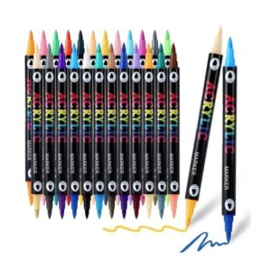 Μαρκαδόροι ακρυλικοί διπλής μύτης σετ 24τμχ.