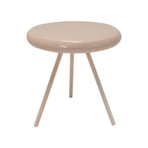 Τραπεζάκι μεταλλικό γυαλιστερό Nextdeco μπεζ Y45xØ40εκ.