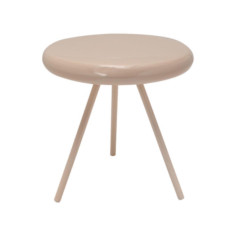 Τραπεζάκι μεταλλικό γυαλιστερό Nextdeco μπεζ Y45xØ40εκ.