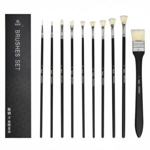 Πινέλα ζωγραφικής μακριά λαβή σετ 10 τεμαχίων