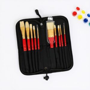 Πινέλα ζωγραφικής μακριά λαβή σετ 10 τεμαχίων σε θήκη