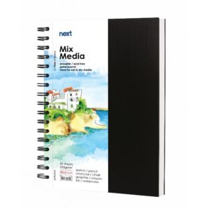 Next Sketch book Mix Media 50 φύλλα 250γρ. 30x21εκ. σκληρό καπάκι σπιράλ