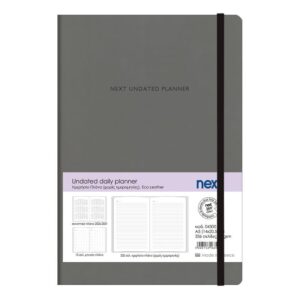 Next Undated daily planner premium flexi γκρι 14x20,5εκ.