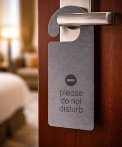Next επιγραφή Do not disturb ECOLEATHER 2 όψεων 22,5x8,6εκ. γκρι. Δυνατότητα εκτύπωσης - Image 2