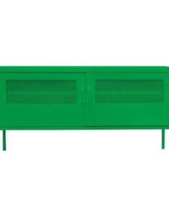 Έπιπλο τηλεόρασης μεταλλικό Nextdeco με ανοιγόμενες πόρτες πράσινο Υ60x118x40εκ.